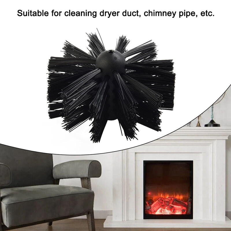 Nylon Chimney Brush Reliable Practical Remover 100/150mm Bristle Head Cleaning Brush Dryer Vent Cleaning Brush