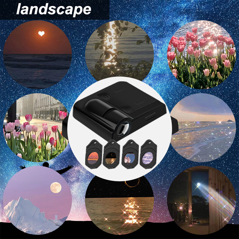 Projecteur de paysage en toile de fond Ins, veilleuse, planète, nuage de mer, lampe, atmosphère, fête, Photo, cadeau de noël