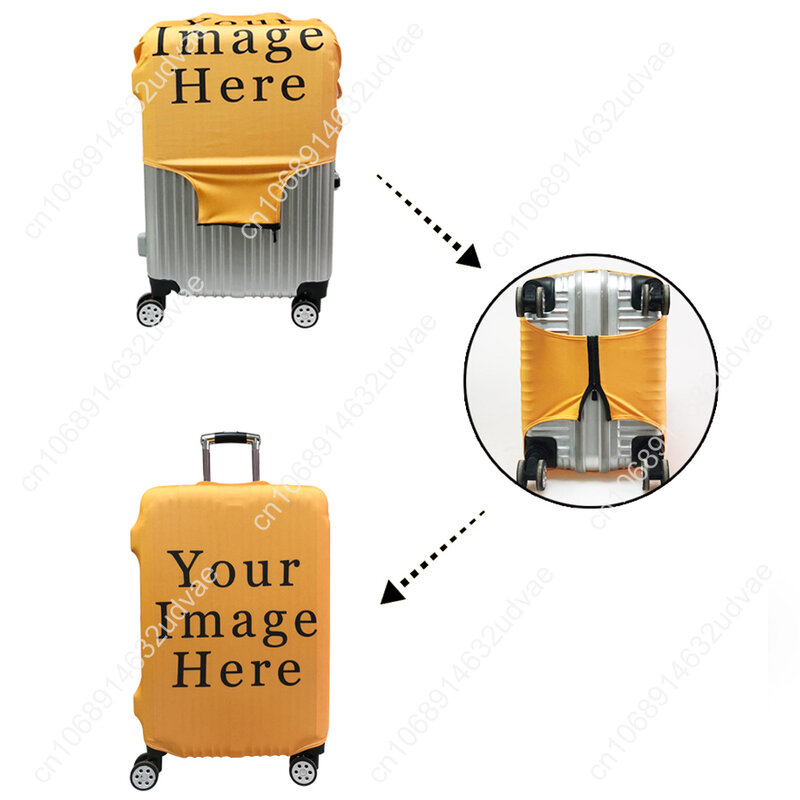 Juste de protection imperméable en spandex pour bagages à roulettes, housses anti-poussière pour valise de voyage commandée, 18 en effet-32
