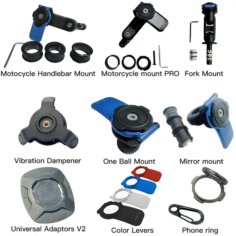 Support de téléphone universel pour guidon de moto, potence, fourche, supports, adaptateurs, 1 boule, miroir, scooter, vibration, amortisseur, verrouillage