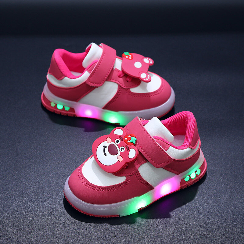 Disney Baby Boys Girls Casual Shoes Toddler Soft Bottom First Walking Shoes Children's Sneakers Lotso Kids Shoes Size 21-30
