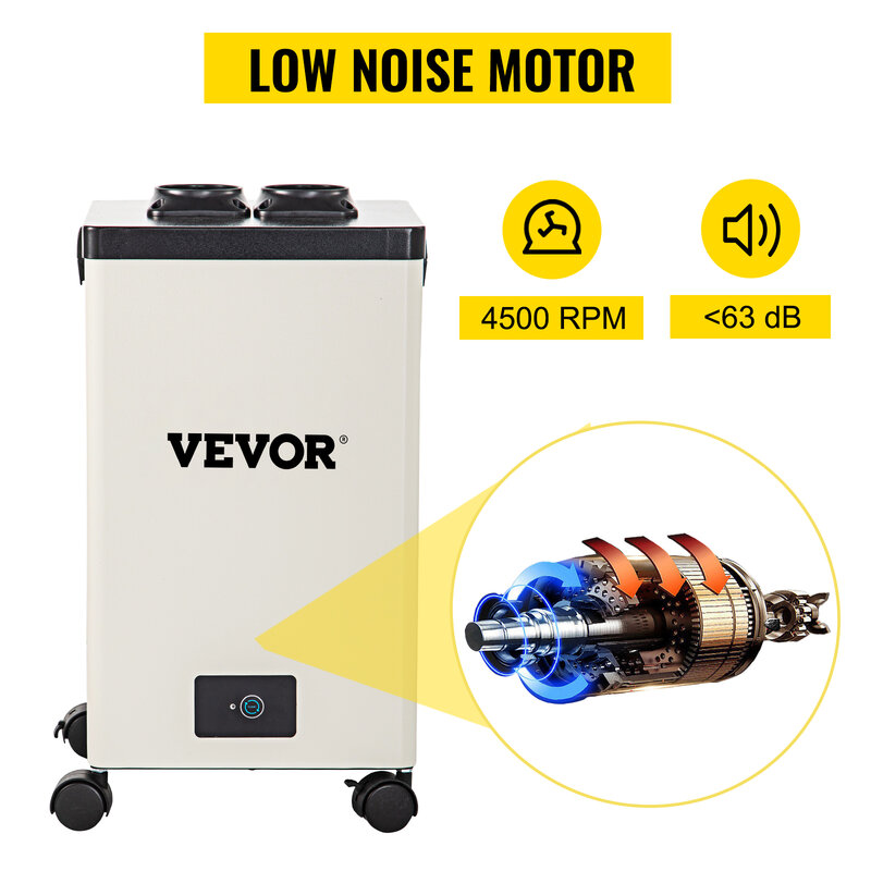 VEVOR-Extractor de humos de 80W y 150W, purificador de aire puro, filtros de 3 etapas, soldador de 3 velocidades, absorbente de humo dañino para reparación de soldadura