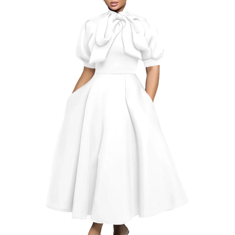 Robes de soirée africaines pour femmes, robe Maxi longue, manches courtes, taille haute, vêtements africains élégants, été, 2024