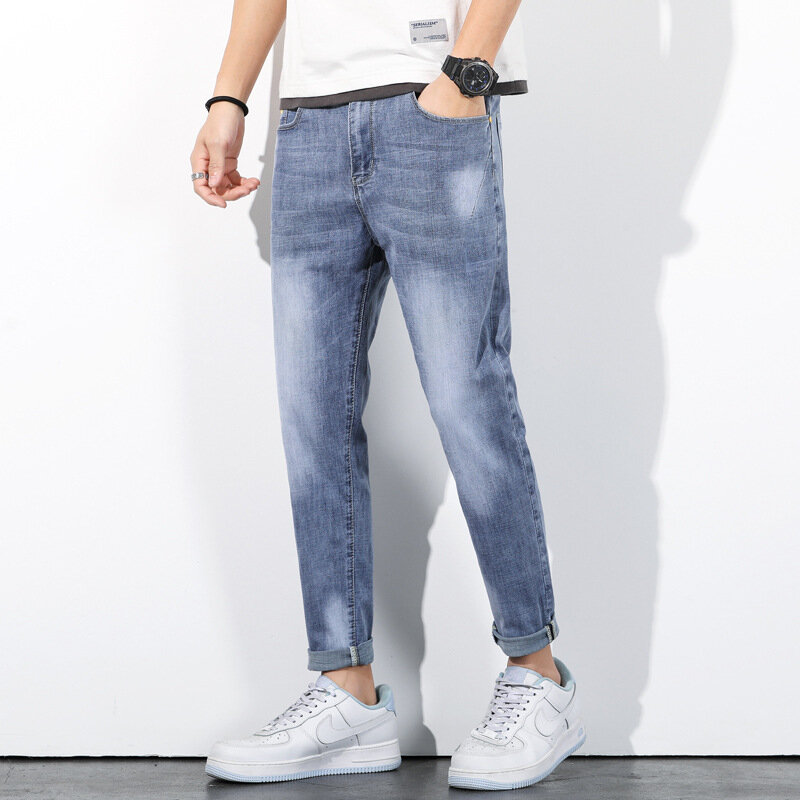 2022 neue Hohe Qualität Mens Casual Baumwolle Lange Hosen Winter Herbst Männlichen Jeans Kleidung