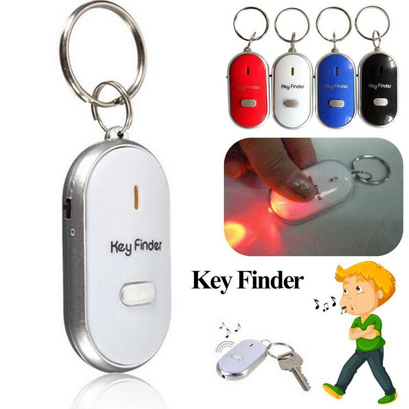 Bezprzewodowy Mini brelok Anti-Lost Whistle kontrola dźwięku lokalizator zdalnie kontroler alarmu lokalizator z łańcuszek z lampką LED na klucze Finder