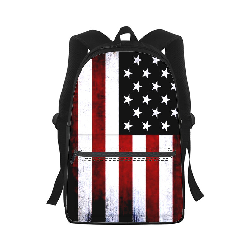 EUA Bandeira Americana Mochila para Homens e Mulheres, 3D Print, Bolsa De Escola De Estudante, Bolsa De Laptop, Bolsa De Ombro, Viagem, Crianças, Moda