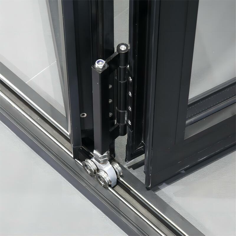 Sixinalu 1.8mm Thermal Break Aluminum Profile Alloy Frame Accordion Door Custom-made Double-glazed Tempered Glass Folding Door