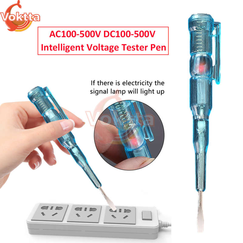 AC100-500V DC100-500V Tester tegangan cerdas pena obeng listrik tes induksi pensil detektor tegangan Tester sirkuit