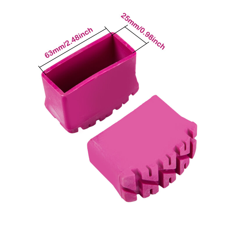 Almohadillas de goma para pies de escalera, Protector de patas, cubiertas de cojín, extensión de escalones de madera dura, almohadilla de mesa para silla, muebles, color rosa y rojo, 1 unidad