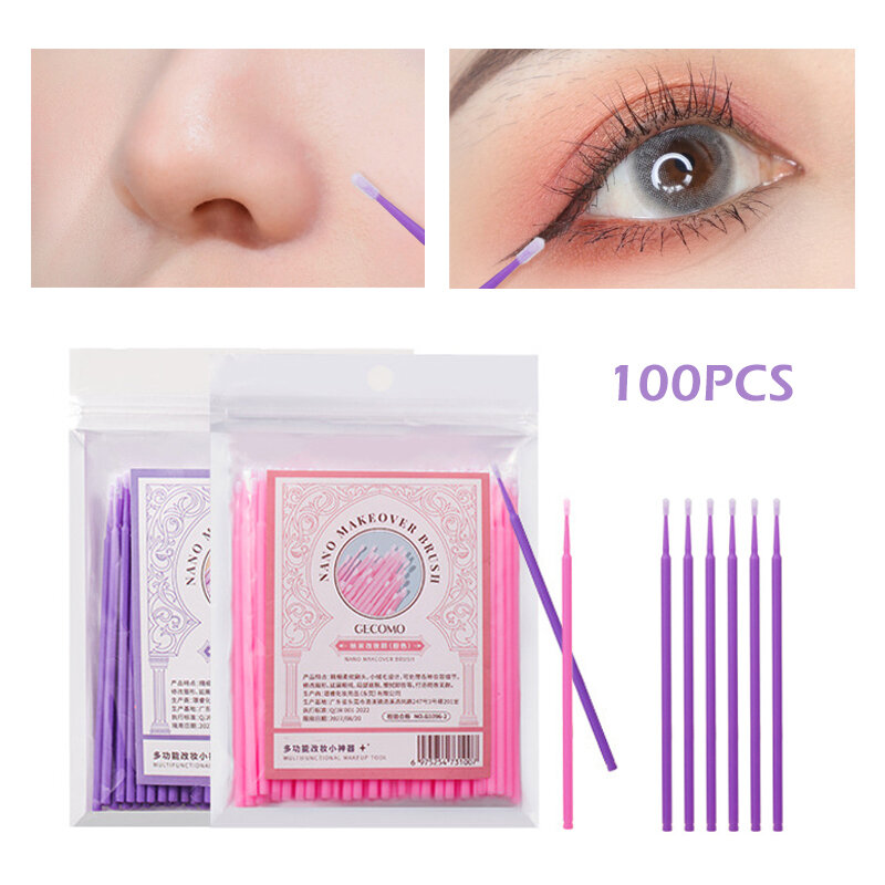 100Pcs Wegwerp Wattenstaafje Wimper Extensions Tools Mascara Applicator Borstel Wimpers Extension Make Applicator Removal Tool