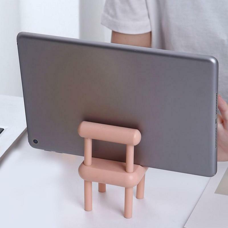 Suporte de cadeira de telefone celular base criativa suporte móvel mini suporte móvel portátil multi-ângulo suporte de telefone