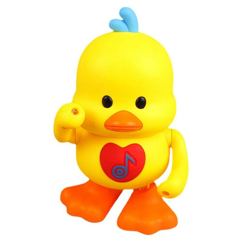 Pato amarelo ambulante com música e luzes, brinquedo de pato musical, flapping light up, pato dançante para bebê de 1 ano, interativo