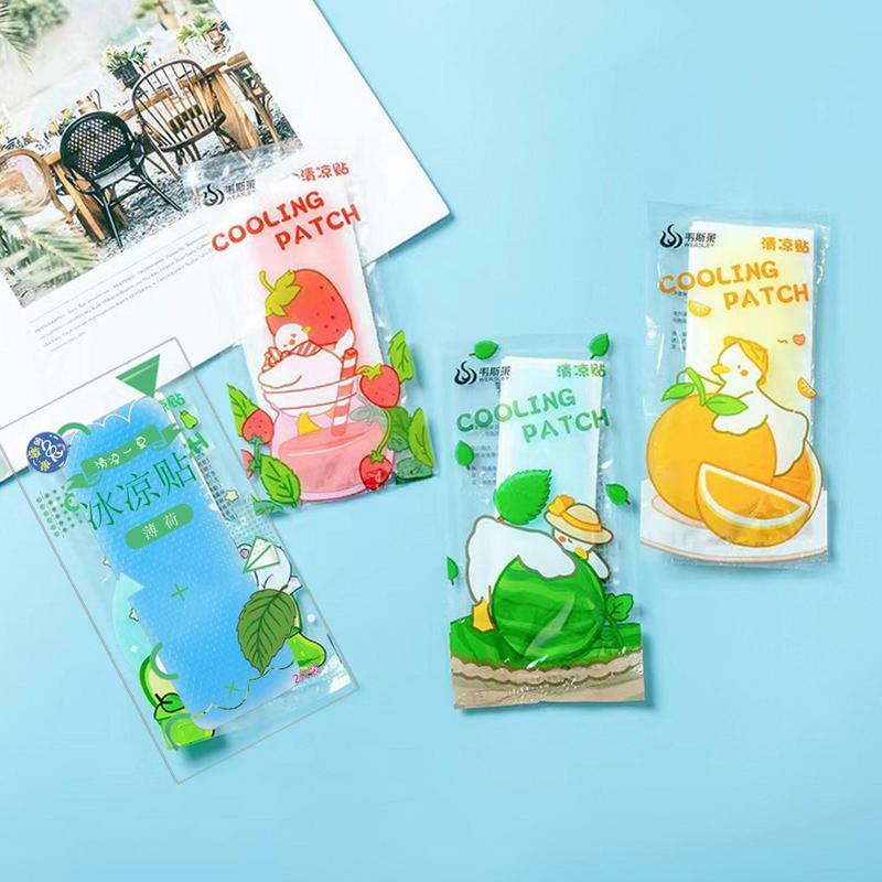 Cooling Patches 2pcs Cooling Relief Pads Fruit Scent Kids Ice Pack Soft Small Ice Packs For Kids Cool Patches Portable Soothe