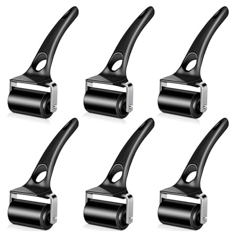 6 Pcs Rubber Roller Brayer 2 Inches Black Ink Roller Tool Perfect For Gluing Printing Inking Paint Block Paper Art