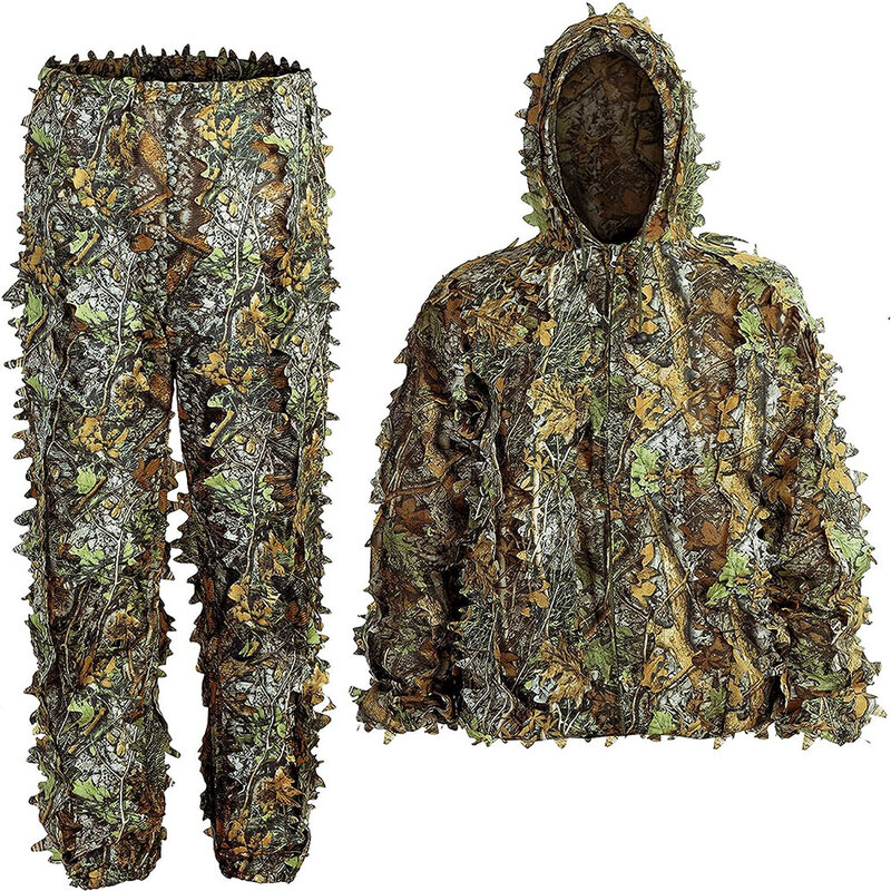 Ghillie Suit uomo donna bambini 3D fronding Bionic Camouflage caccia abbigliamento CS Shooting Suit Tactical Military Combat Clothes Set
