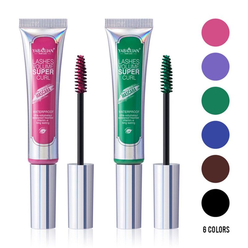 6 Kleuren Make-Up Wimpers Zijde Vezels Natuurlijke Waterdichte Kleurrijke Mascara Wimpers Krullen Extension Wimper Mascara