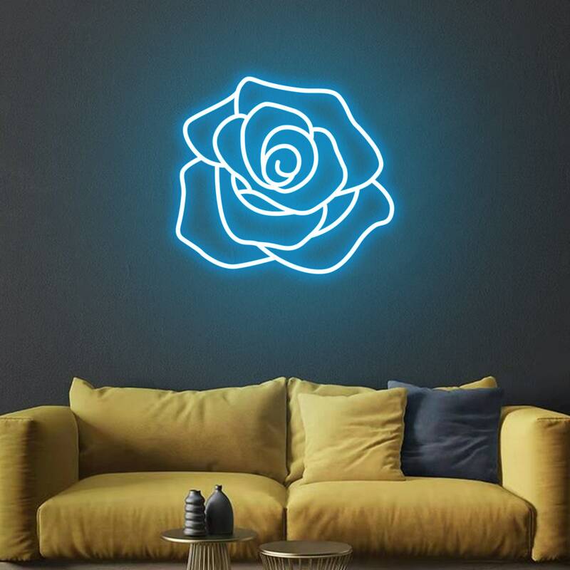 15.8in Rose Flower Neon Light Sign | LED Custom Neon Sign | Gift for Her | Unique Hand Crafted Custom Neon Sign for Decoration