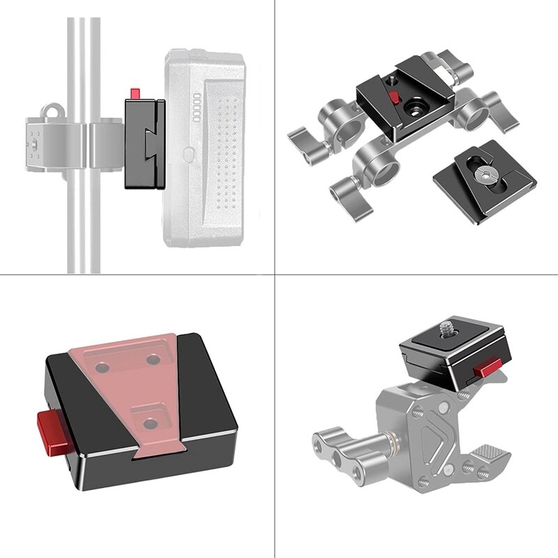 Mini V-Lock Assembly Kit Female V-Dock Male V-Lock Quick Release Plate, V-Lock Plate