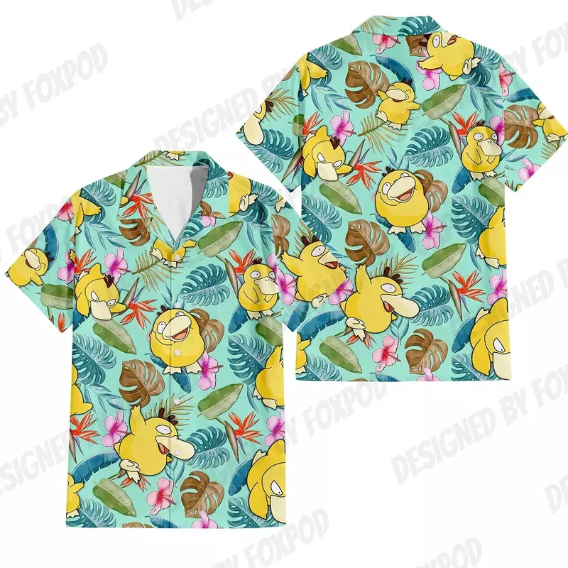 Fun Animal Cartoon Men's T-shirt Hawaiian 3D Print Men's Summer Loose Beach Oversize Short-sleeved T-shirt Top Men's Clothes