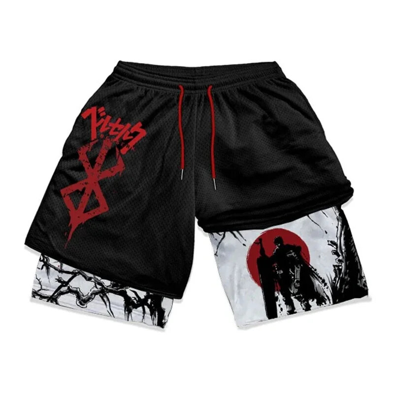 Berserk- Men's 2-in-1 sports shorts, running quick drying shorts, gym and fitness training, double layered
