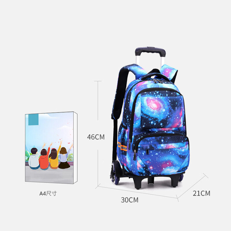 Школьные портфели на колесиках для мальчиков, водонепроницаемые ортопедические школьные рюкзаки на колесиках, рюкзаки на колесиках для студентов