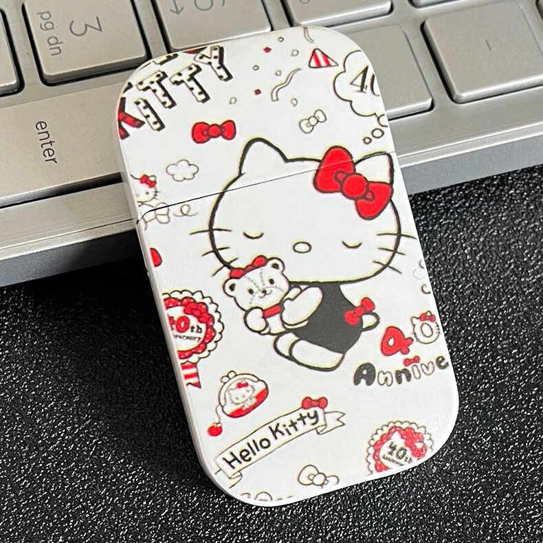 Hello Kitty น่ารักไฟแช็ก Creative ighter Kawaii mymelody Kuromi taglio sanrioed windproof Red Flame lighters Fast Delivery