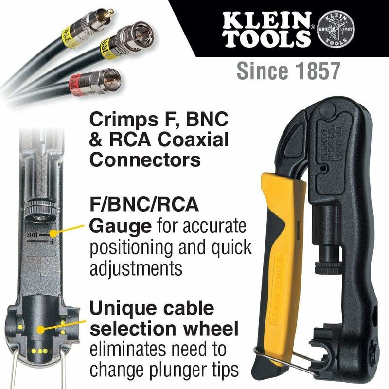 Klein Tools VDV001-833 VDV ProTech Kit with Transport Case, Cable Stripper, Crimper, Compression Connecters, Cable Cutter, Data