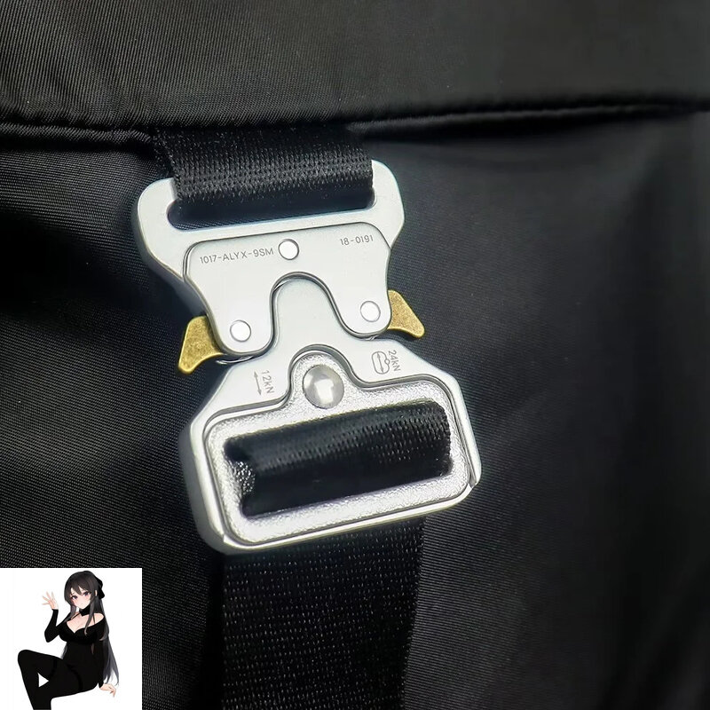1017 ALYX 9SM Серебряная Пряжка клапан крышка шнурок Черный рюкзак для мужчин женщин высокое качество четыре сезона парная сумка y2k