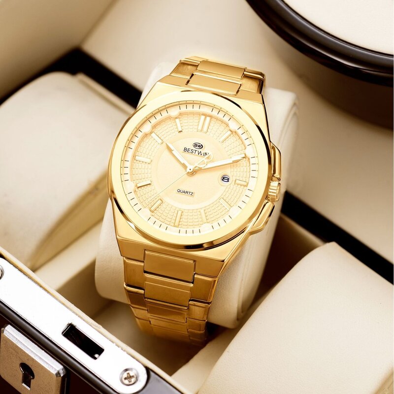 Najlepsze marki męskie zegarki Biznes Luksusowy wodoodporny datownik Męski stalowy pasek Casualowy zegarek kwarcowy Sportowy zegarek na rękę Męski zegar
