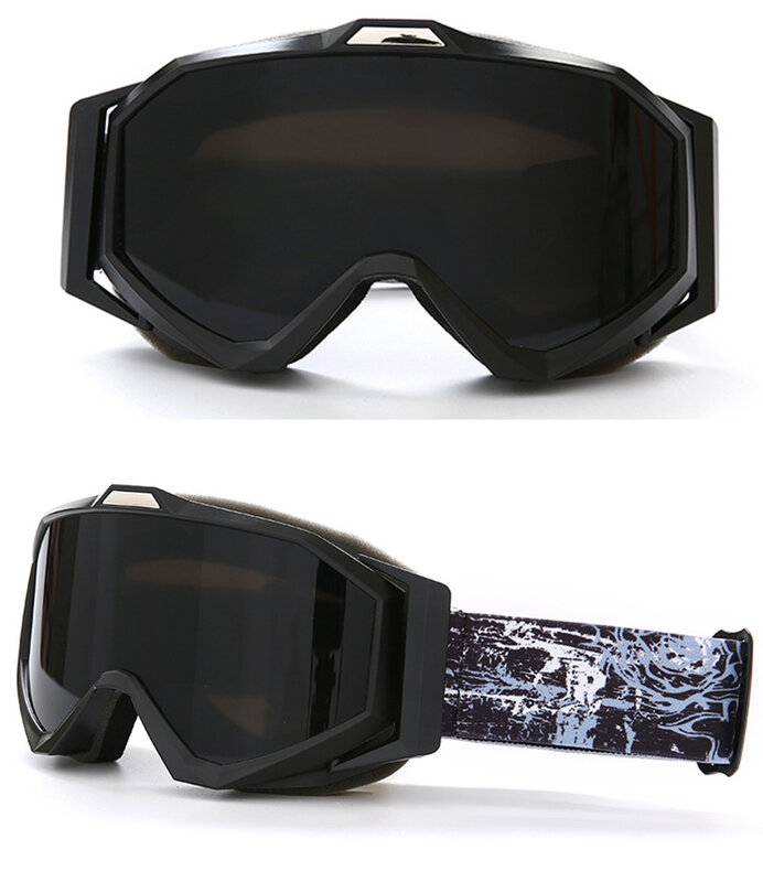 Óculos de esqui grandes cilíndricos, óculos estilo off road, óculos miopia coco óculos de motocicleta camada dupla anti-nevoeiro