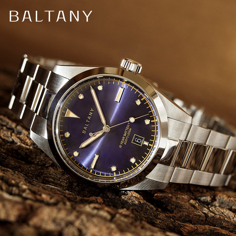 Baltany-reloj de cuarzo Vintage Explorer, cronógrafo de 39MM, cristal de zafiro, 200m, resistente al agua