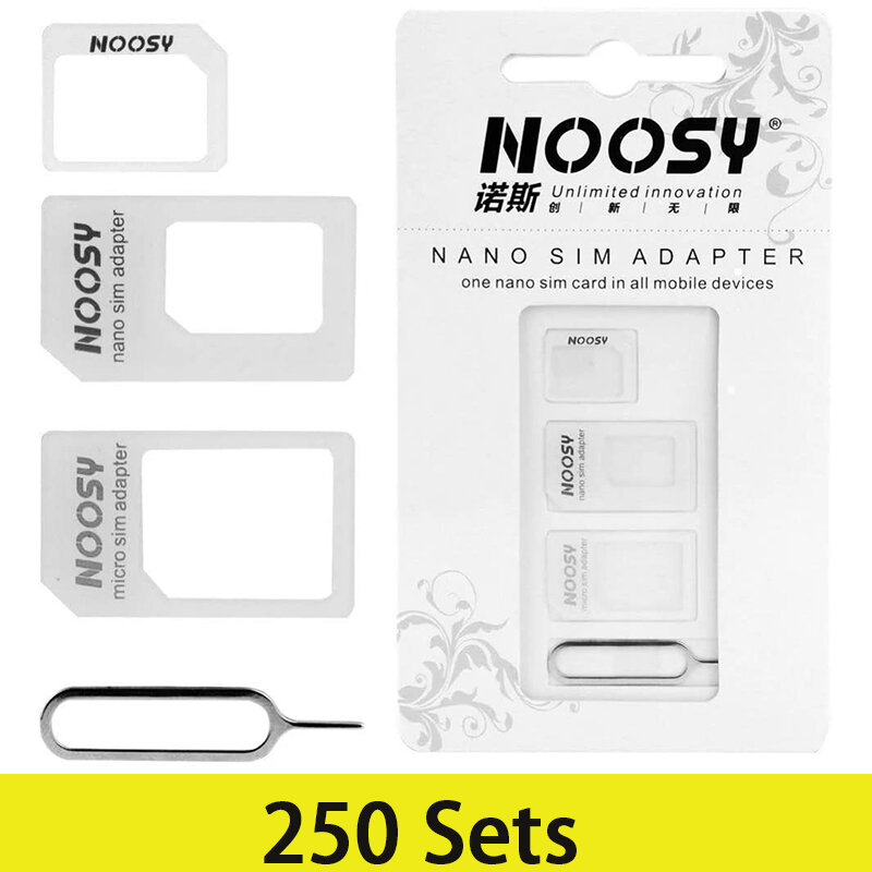 250 zestawów Adapter na karty Sim zestaw Nano Micro Standard 4 w 1 konwerter z kołek wypychacza narzędzie do kart Sim narzędzia