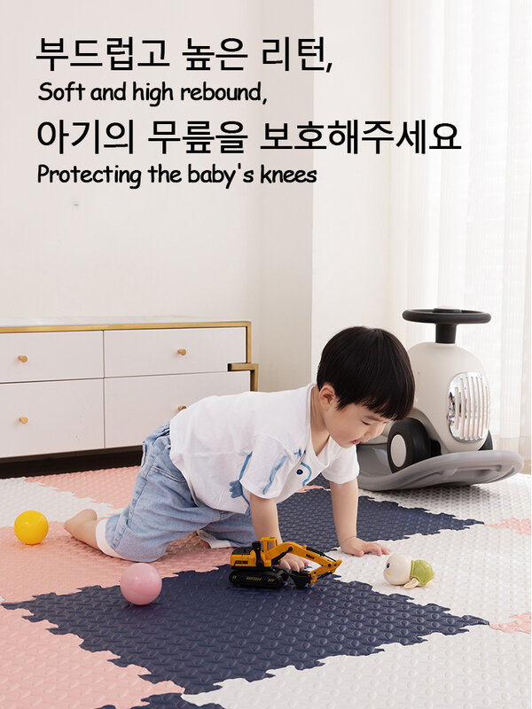 Tapis d'épissure pour bébé, 16 pièces, couleur unie, pour activités, gymnastique, pour enfants, protège les nourrissons, pliable, écologique