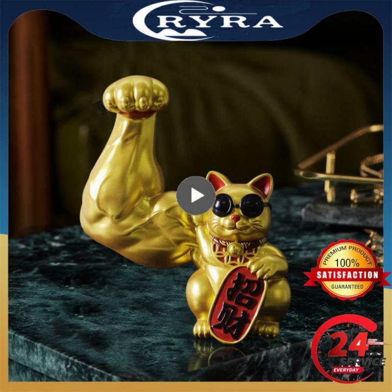 Grote Arm Lucky Cat Muscle Figurine Office Home Woonkamer Versiering Tot Fortune Wealth Lucky Creative Accessoire Geschenken