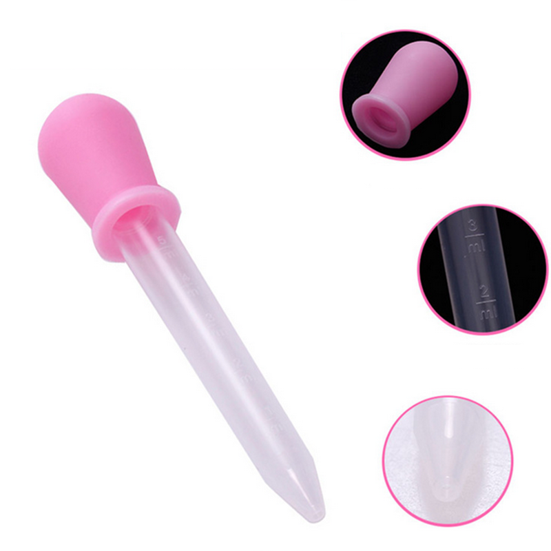 5ML plastik bening pipet cair obat tetes 2 warna untuk bayi