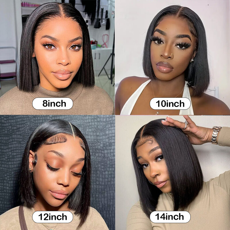 Hd Lace Wig 13X6 100% Human Hair Lace Frontal Wig For Women Straight Bob Lace Front Wig Glueless Wig Human Hair Ready To Wear