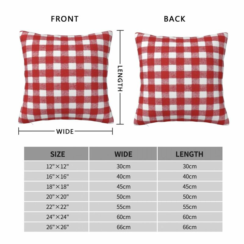 Red And White Checkered Square Pillowcase Pillow Cover Polyester Cushion Decor Comfort Throw Pillow for Home Living Room