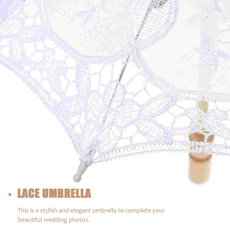 Paraguas Blanco para boda, sombrilla de encaje bordado, decorativo, accesorio de fotografía, Chino