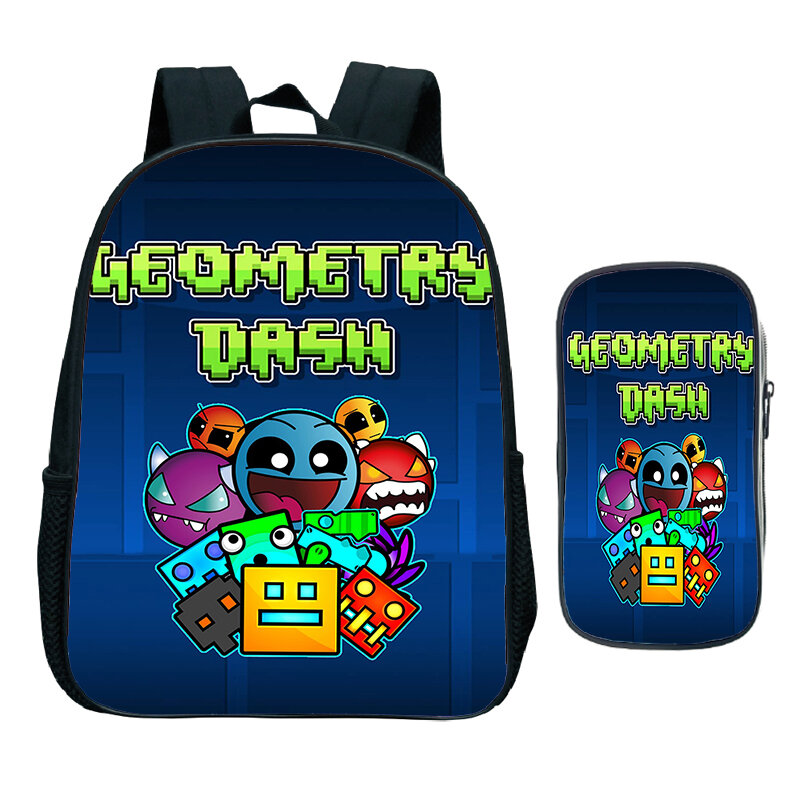 Комплект из 2 предметов, Детский рюкзак с 3D-принтом и геометрическим рисунком, Водонепроницаемый Школьный рюкзак для дошкольников и мальчиков