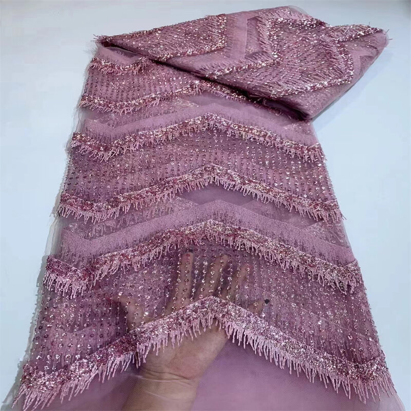 Luksusowy 3D afrykańskie cekiny tkanina tiulowa koronka 2023 wysokiej jakości haft francuski siateczkowy koronki na imprezę sukienka JY2904