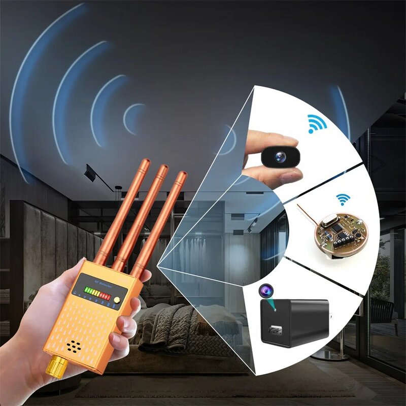 Anti-Wiretapping Detector de Sinal RF, Beep Sweeper, mais forte Anti-Interferência, GPS de Áudio GSM, Câmera Anti Spy, Detecta Dispositivo Scanner