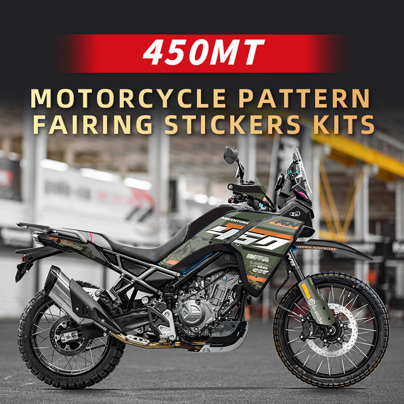 オートバイの保護と装飾用のプリントステッカーキット,cfmoto 450mtに使用,さまざまなスタイル