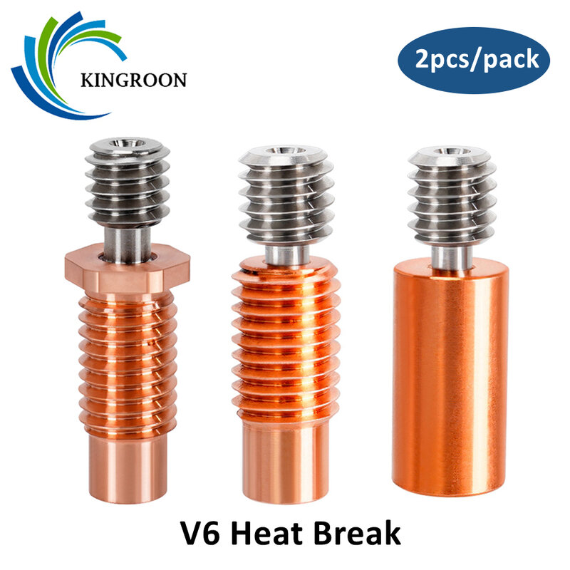 KINGROON-All-Metal E3D V6 Garganta Heat Break, liga de titânio, bocal de impressora 3D, hotend aquecedor bloco, 1,75mm
