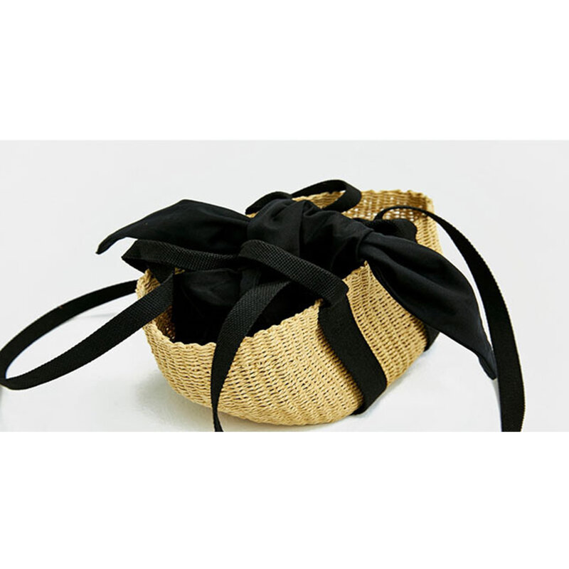 Bolso tejido con cuerda de papel para mujer, bolsa de paja hecha a mano, bolso de diseñador, bolso de hombro de playa de viaje, bolso de cesta bohemio
