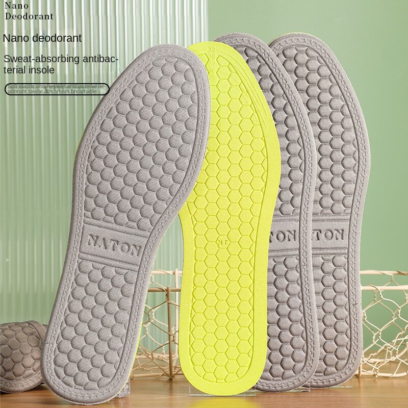 2pcs Unisex Memory Foam Orthopedic Insoles Deodorizing Insole for Shoes Sports Absorbs Sweat Soft Antibacterial Shoe Accessories