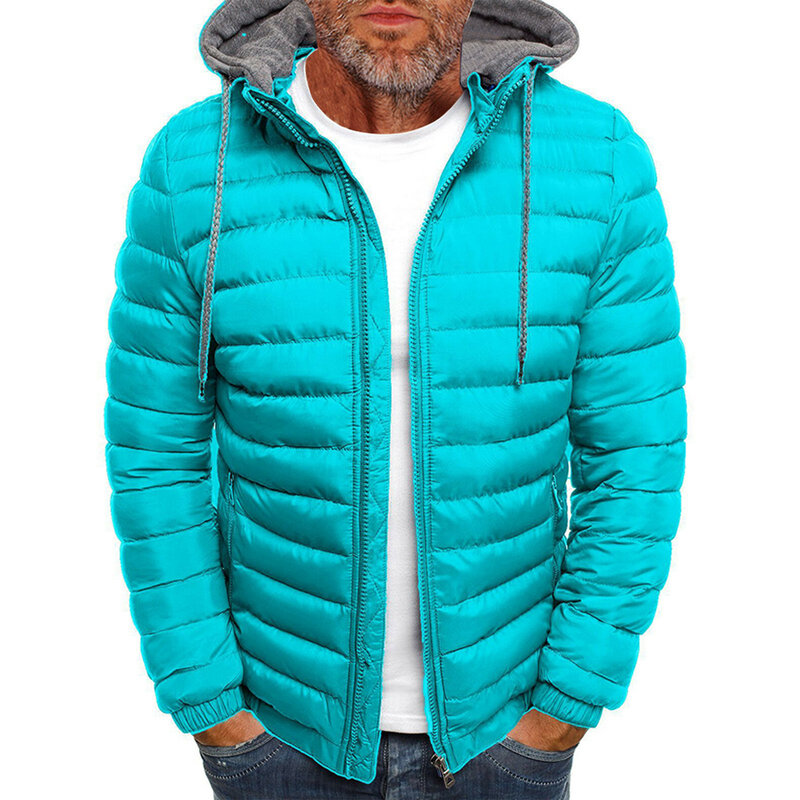 2023 남성용 두꺼운 면 체크 무늬 재킷, 캐주얼 단색, 고품질, 겨울 신상