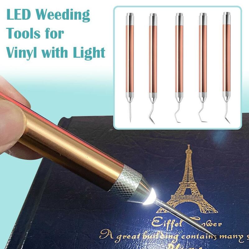Portable Vinyl Weeding Kit With Hooks LED Vinyl Weeding Tool Handheld Iron-on Project Cutter Vinyl Paper Remover With Light