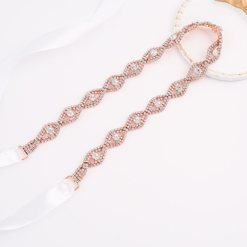 NZUK-Cinturón de diamantes de imitación de cristal para novia, cinturón de lujo para vestido de novia, accesorios de boda