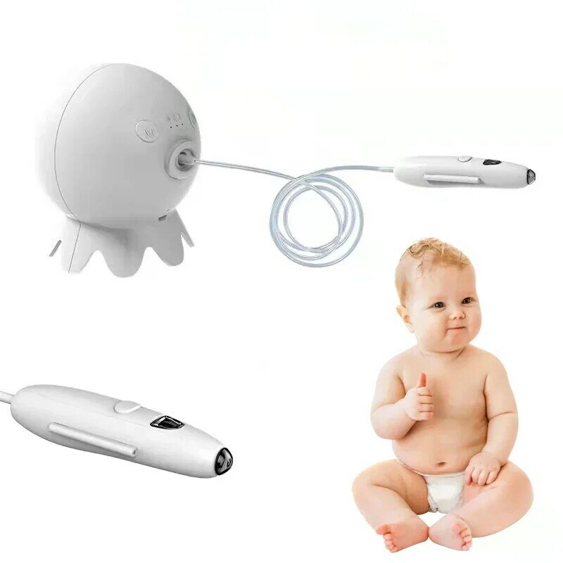 Aspirator hidung bayi, alat pembersih hidung keselamatan elektrik dapat diisi ulang, penyedot dapat disesuaikan untuk balita