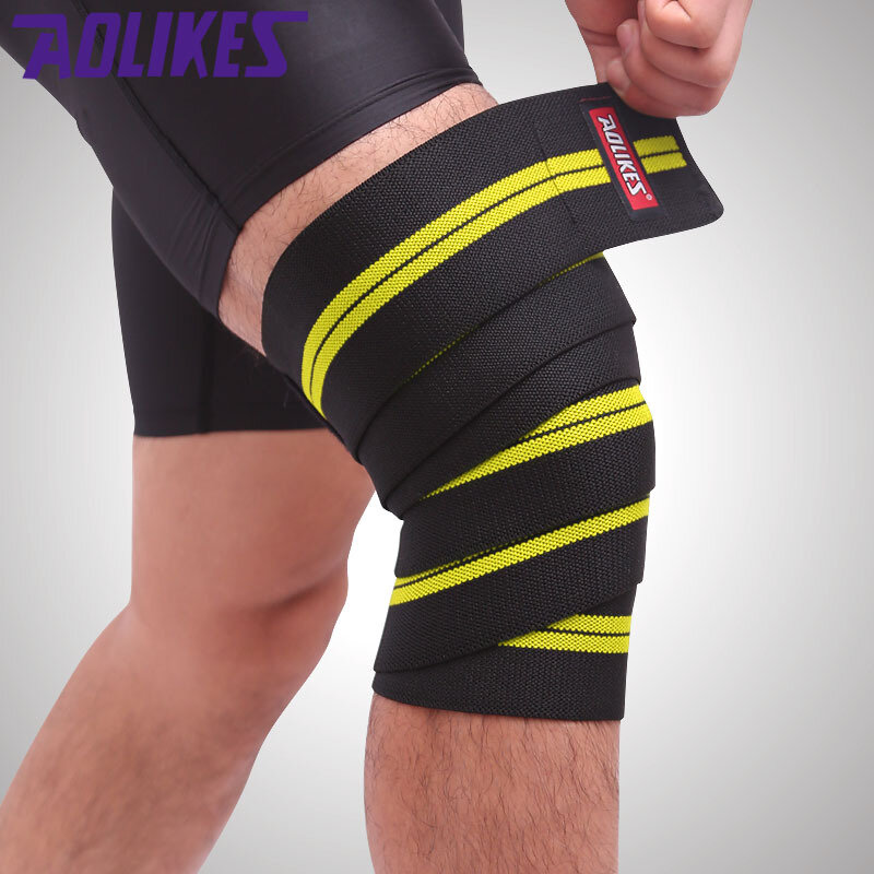 1PCS Pressurized Straps Gym Weight Lifting Knee Brace Compression Training Wraps Elastic Bandages Running Basketball Knee Pads